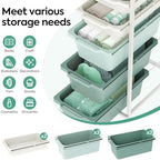 KINGBOARD Slim Rolling Cart with 5 Drawers, Metal Utility Storage Cart - Image 3
