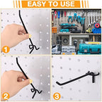 Shimeyao 100 Pcs Peg Board Hooks Stainless Steel Pegs,6 Inch,Black - Image 4