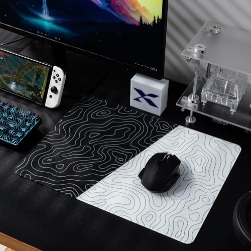 XVX Glass Mousepad for Gaming, Topographic Hard Gaming Mouse pad, Professional Large Mouse Mat 16.2" x 12.2", Special Glass Surface with Improved Precision and Speed - Image 6