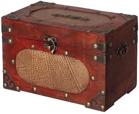 Antique Wooden Recipe Card Box – Vintage Recipe Box Organizer with Dividers, Wood Recipe Holder for Cards, Recipe Box with Cards and Dividers 4x6 by Vintiquewise
