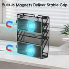 5 Tier Magnetic File Holder with Hooks for Letter Size Files - Image 7