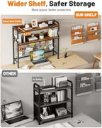 BYMECOST 38.6" Desktop Hutch Bookshelf,2-Tier Desk Shelf with Back Panel - Image 5