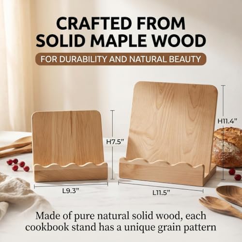 Small Wooden Cookbook Stand Keeps the Recipes Open and Frees Your Hands - Image 4