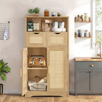 Iwell Bathroom Storage Cabinet with 2 Drawers, Small Kitchen Pantry Cabinet - Image 4