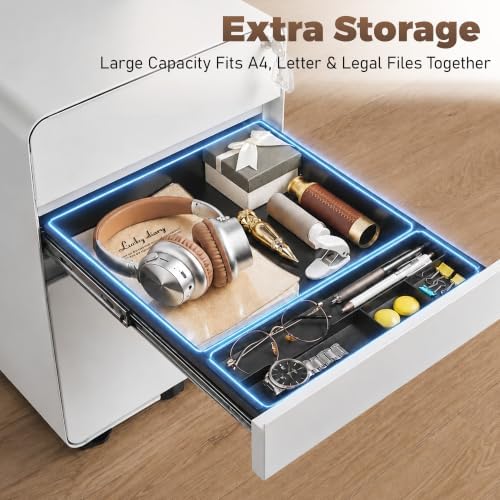 Approgreent 3 Drawer Mobile File Cabinets for Home Office - Image 7