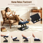 Foot Rest Under Desk, 4-Angle Adjustable, Massage & 1.18" Thin Fleece pad - Image 2