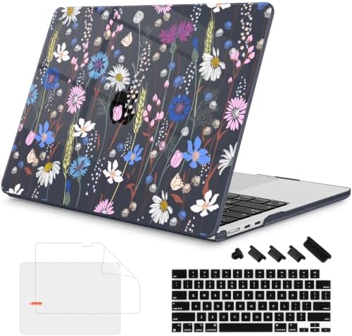 Mektron for 2026/2025/2024/2023 MacBook Air 15 INCH M5 A3448 /M4 A3241 /M3 A3114 /M2 A2941 Case, Printed Plastic Hard Shell Cover with 15.3" Liquid Retina Display Touch ID, Florals IC150 by Unknown