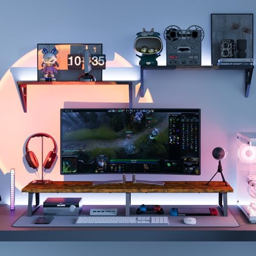TEAMIX 42 inch Large Dual Monitor Stand Riser,TV Riser,Desk Shelf Organizer - Image 6
