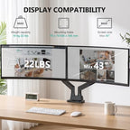 WALI Adjustable Dual Monitor Arm for 13-43 inch Screens, 22 lbs per Arm - Image 2