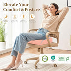 TranquilRelax 2XL Memory Foam Seat Cushion for Office Chair, 3.7-Inch, Pink - Image 6