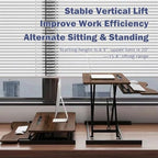 Standing Desk Converter 32" - Sit to Stand Desk Converter for Dual Monitors - Height Adjustable Desk Riser for Standing - Home Office & Corporate Use - Relieve Back Pain(Walnut) - Image 4