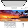 Heated Mouse Pad Hand Warmer, Warm Desk Pad Mousepad Desk Mat with 3 Levels Heating and Auto Shut Down 31.5 x 13 inch PU Leather Warmer Keyboard Mat for Gaming Laptop Office Home, Sunset Beach by Unknown