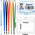 4x3 Name Tags Badge Holder with Lanyard 150 Pack Waterproof Horizontal ID Badge Holder and 50 Pcs Lanyards Nametag for Conferences, Events, and Meetings (Blue, 4 X 3 inches) - Image 2