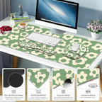 Large Mouse Pad with Wrist Support 4in1 Set, XXL Game Mousepad +Keyboard Wrist Rest+Mouse Wrist Rest+Coaster Ergonomic Design Gaming Mat for Home Office Table Computer I Vintage Groovy Flowers - Image 2