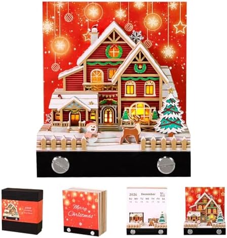 3D Calendar 2027,3D Desk Calendar 2027,Christmas Snow House Time Piece Calendar 2027,3D Memo Pad Creative Tear Away Weekly planner Carving Art Calendars Notepad,Christmas Gift,New Year's Gift,paper sculpture calendars (Christmas Snow House) by WelcomeHOTOYMDS%EF%BC%81