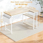 TIQLAB L Shaped Computer Desk with Power Outlets, 40 Inch Small Corner Desk with Reversible Shelves, Gaming Desk Computer Table Study Writing Table for Home Office Bedroom Small Space, Maple - Image 3