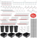 240PCS Pegboard Hooks Assortment, Pegboard Accessories Organizer Kit with Pegboard Bins, Pegboard Cups, 1/8 and 1/4 inch Peg Board Hooks for Hanging Tools, Garage Pegboard Wall Organization by FALPRO