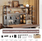 Desktop Hutch Bookshelf, 4-Tier Metal Desk Shelf for Top of Desk - Image 2