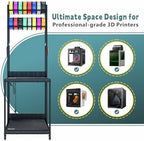 Heavy Duty PRT22 3D Printer Stand with Power Hub, High Density Polymer Vibration Damping Pads, Elevated Storage & Locking Wheels for Most Large Printers - Image 4
