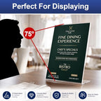Arrobust 18 Pack Acrylic Sign Holder 8.5 x 11, Plastic Clear Display Stand for Tabletop, L-Shaped Vertical Acrylic Paper Holder for Menu, Flyers, Office, Restaurants, Documents, Store, Desktop - Image 2