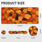 Britimes Keyboard Mouse Pad Set, 4 in 1 Desk Mat Set, Halloween Cat Pumpkin - Image 2