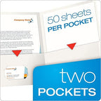 Oxford Twin-Pocket Folders, Textured Paper, Letter Size, White, Holds 100 Sheets, Box of 25 (57504EE) - Image 2