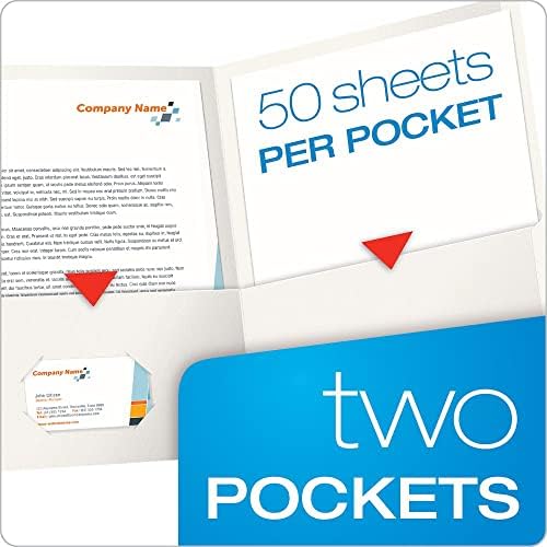 Oxford Twin-Pocket Folders, Textured Paper, Letter Size, White, Holds 100 Sheets, Box of 25 (57504EE) - Image 2