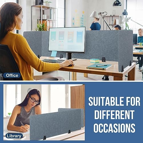 Yaomiao 3 Pcs Acoustic Desk Divider Soundproof Desk Privacy Panel Freestanding Desk Partitions Sound Absorbing for Students Office Reduce Noise Visual Distractions (47.3 x 16", 24 x 16", Light Gray) - Image 5