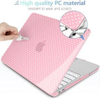 MEEgoodo 4-in-1 Printed Case for MacBook Neo 13 inch 2026 Release Model A3404, Laptop Hard Shell Cases with Keyboard Skin & Screen Protector & Webcam Covers, Cherry Blossom Pink&Polka Dots - Image 3