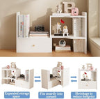 Wood Desktop Bookshelf, Freestyle Adjustable Wood Display Desk Shelf - Image 4
