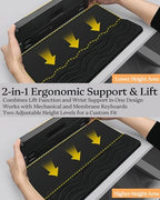 Wrist Rest for Computer Keyboard, 2 in 1 Keyboard Wrist Support Pad, Memory Foam Keyboard Riser Holder Lift Tray with Wrist Pad for Easy Typing for Office Desk, Home, School (150-Black) - Image 6