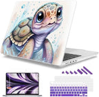 Mektron for 2026 MacBook Pro 14-inch M5 Case A3427 A3426 Fits 2025-2021 A3434 M4 A3112 A3401 A3185 M3 A2918 A2992 M2 A2779 M1 A2442 Pro/Max, Printed Plastic Hard Shell Laptop Cover, Cute Turtle by Mektron