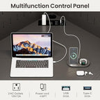 Corner Computer Desk with Hutch & Shelves and LED Reading Lights, Black - Image 4