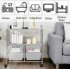 Giantex Rolling Storage Cart w/ 4 Drawers 2 Shelves Metal Rack Shelf Home Office School Beauty Salon Utility Organizer Cart with Wheels (White) - Image 6