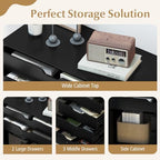 DREAMADE Rolling File Cabinet, 5-Drawer Filing Cabinet, Black - Image 4