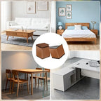 uxcell 4Pcs Self-Adhesive Furniture Risers, 2.36"x2.68" Square Heavy Duty Bed Lift Supports, Carbon Steel Table Sofa Risers with Felt Pads for Chair, Table, Sofa Legs, Leveling, Brown - Image 6