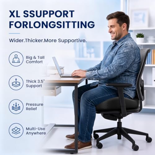 Seat Cushion, XL Large Memory Foam Cushion for /Office Chair/Car/Wheelchair - Image 4