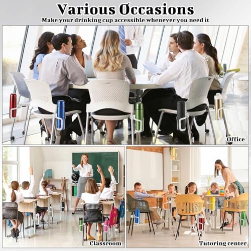 24Pcs Water Bottle Holder for Classroom Durable Cupholder for Desk Chair Anti-Spill 360° Rotating Water Bottle Holders Back to School Gift for Student Coffee Cup Holder for Office Home, White - Image 6