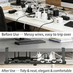 No Drill Under Desk Cable Tray, Heavy Duty Metal Organizer - Image 5