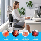 Ergonomic Seat Cushion for Office Chairs Lumbar Support Pillow, Black - Image 4
