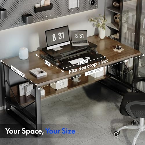 FLEXISPOT Standing Desk Converter 28" Desk Riser for Small Spaces, Compact Desktop Riser Sit Stand Computer Workstation, Stand Up Desk Converter for Laptop & Single Monitor, Black - Image 4