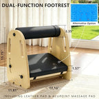 Under Desk Foot Rest,Massage & Leather Pads,3 Height Levels-Blue - Image 2