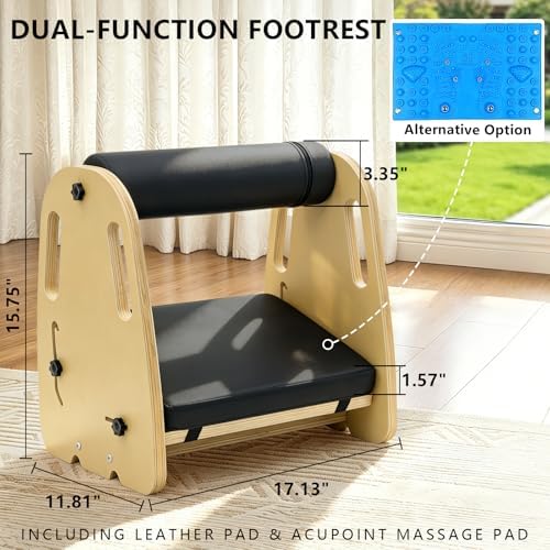 Under Desk Foot Rest,Massage & Leather Pads,3 Height Levels-Blue - Image 2