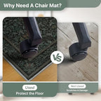 36"x48" Office Chair Mat for Hardwood Floor, Non-Slip Washable Dark Green - Image 5