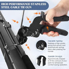 Metal Zip Ties Gun Set, Stainless Steel Zip Tie Tool with 150PCS Black Metal Zip Ties Heavy Duty Outdoor, Fastening Cutting Tie Tool Sets for Chain Link Fence, Exhaust Pipes, Automotive - Image 4