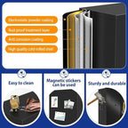 GAIOUS 35'' Tall Metal Storage Cabinet with Lock and Wheels, Steel Office Cabinet with 2 Door and 2 Adjustable Shelves, Lockable File Cabinet, Garage Cabinet, Rolling Cabinet for Home Office, Black - Image 4