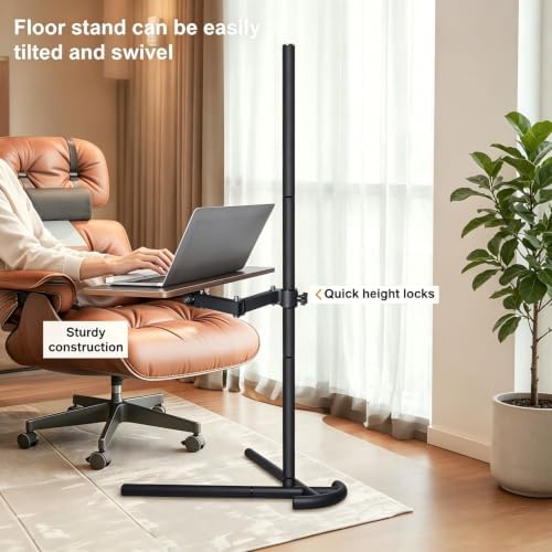 Adjustable Laptop Floor Stand for Bed, Couch, and Standing Desk Use, Large Size (Large) - Image 4