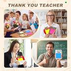 Epakh 48 Sets Back to School Teacher Gifts Bulk Composition Sticky Note Holder with Notepads Wood Sticky Note Dispensers Pencil Apple Notebook Design Thank You Gift for First Day of School - Image 7