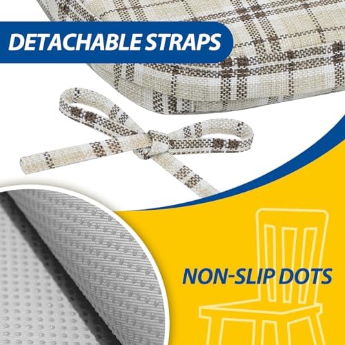 AAAAAcessories Chair Cushions for Dining Chairs, 17 x 16 x 2 in, Set of 4 - Image 5