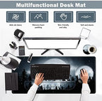ARTSO Large Mouse Pad Ergonomic Keyboard Wrist Rest Support, Memory Foam Extended Desk Mat Protector, Non-Slip Desk Blotter for Office, Home, Night Moon Forest - Image 2